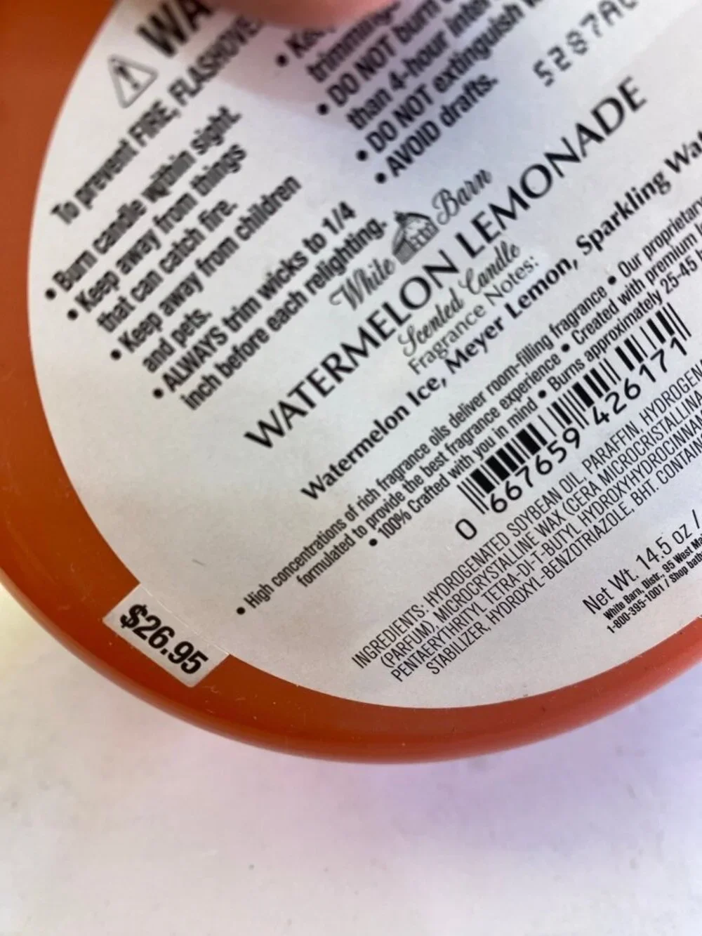 “Watermelon Lemonade” Bath & Body Works NEW 3 Wick Candle